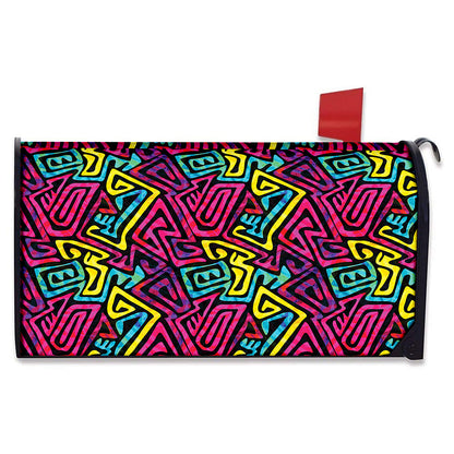 Psychedelic Funky Pattern Print Mailbox Cover