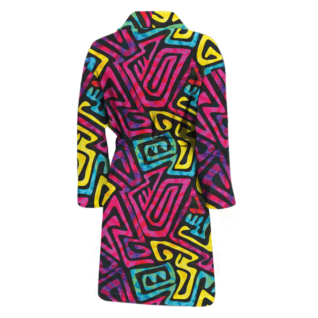 Psychedelic Funky Pattern Print Men's Bathrobe