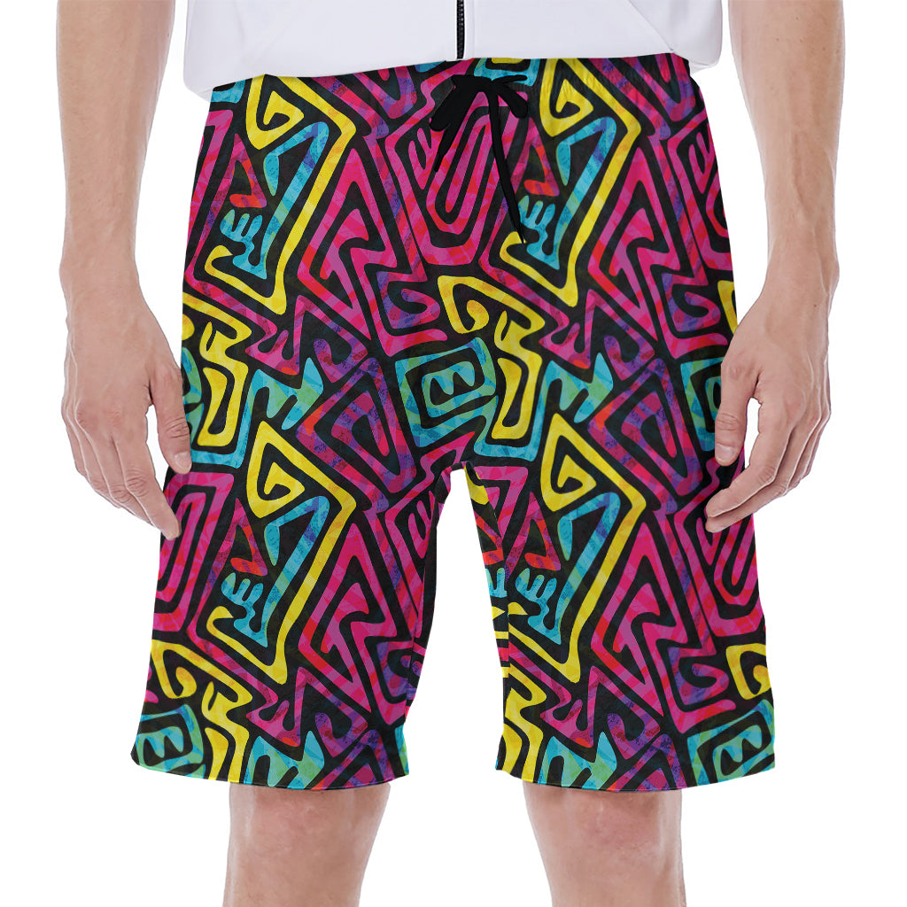 Psychedelic Funky Pattern Print Men's Beach Shorts