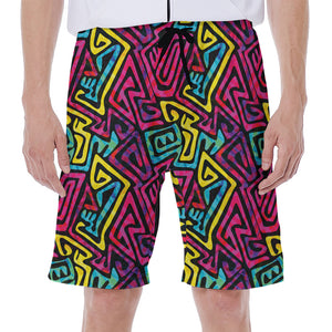 Psychedelic Funky Pattern Print Men's Beach Shorts