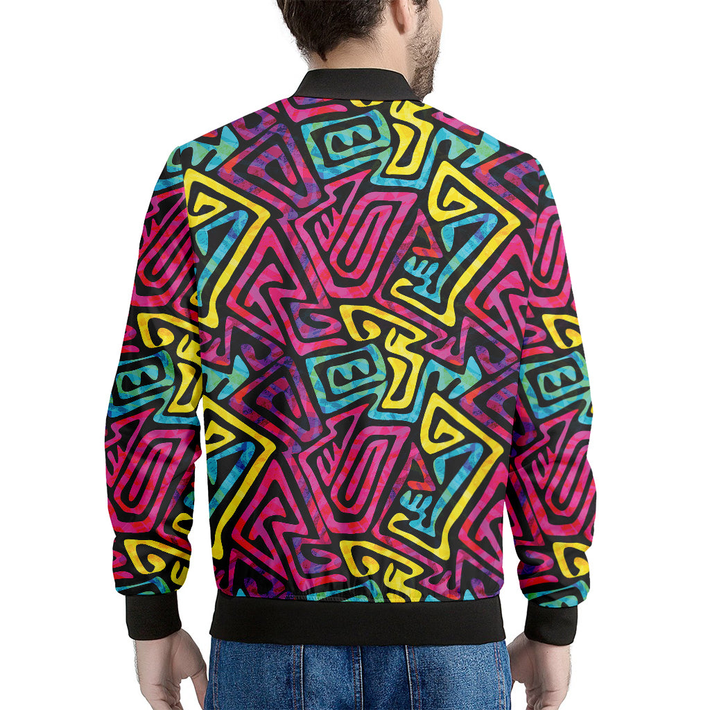 Psychedelic Funky Pattern Print Men's Bomber Jacket