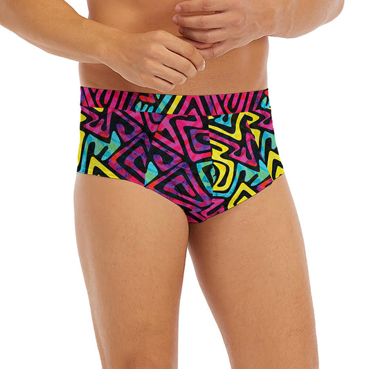 Psychedelic Funky Pattern Print Men's Briefs