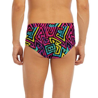 Psychedelic Funky Pattern Print Men's Briefs