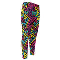 Psychedelic Funky Pattern Print Men's Compression Pants