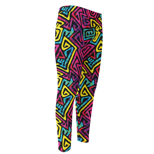 Psychedelic Funky Pattern Print Men's Compression Pants