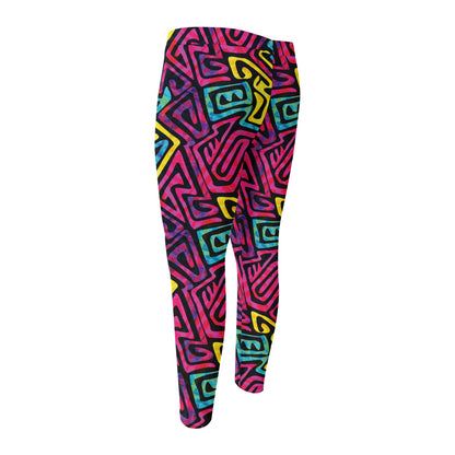 Psychedelic Funky Pattern Print Men's Compression Pants