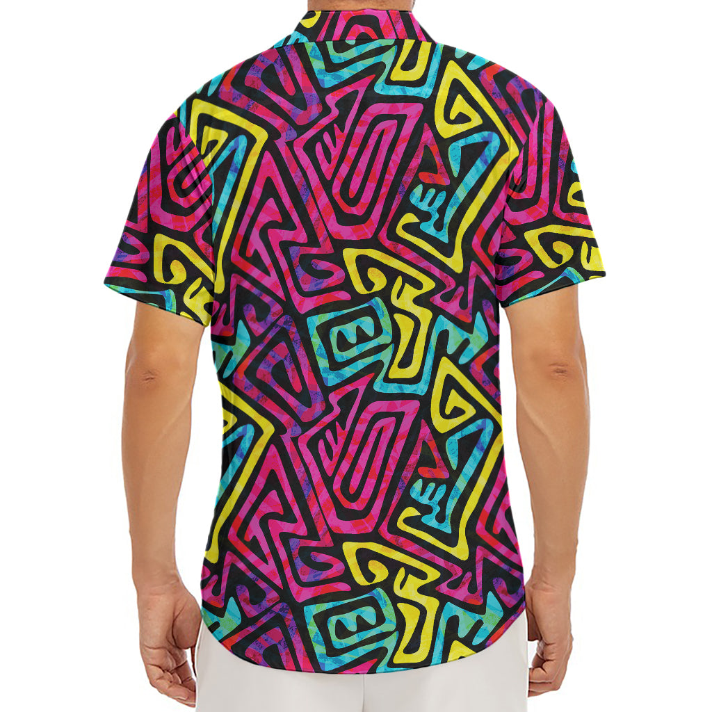 Psychedelic Funky Pattern Print Men's Deep V-Neck Shirt