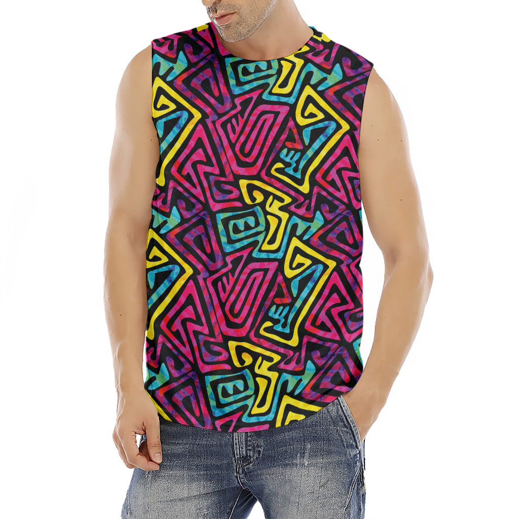 Psychedelic Funky Pattern Print Men's Fitness Tank Top