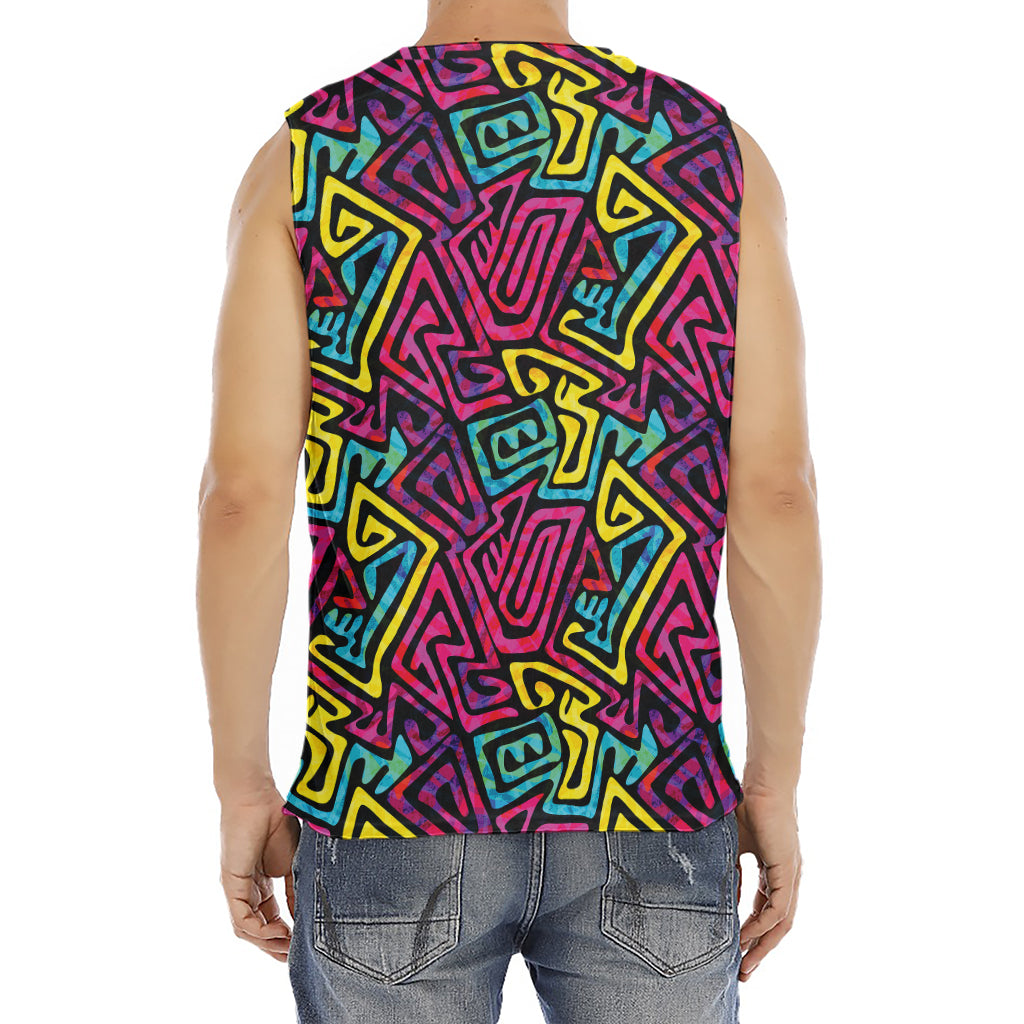 Psychedelic Funky Pattern Print Men's Fitness Tank Top