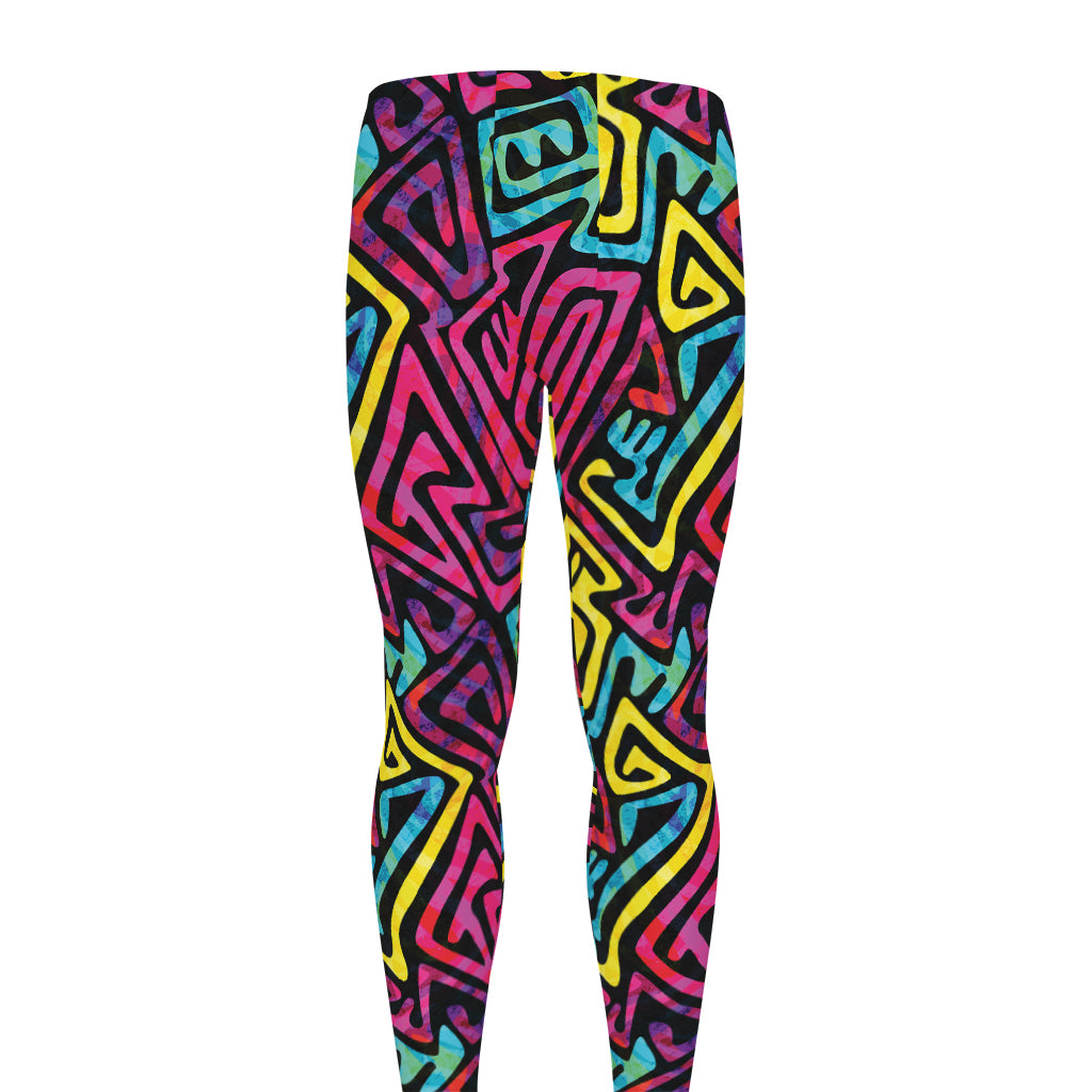 Psychedelic Funky Pattern Print Men's leggings