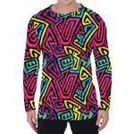 Psychedelic Funky Pattern Print Men's Long Sleeve T-Shirt