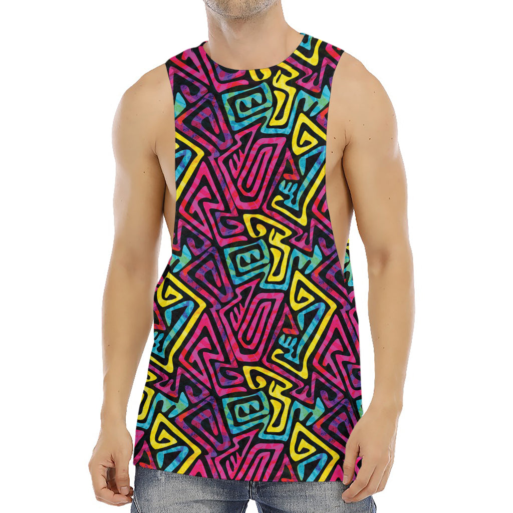 Psychedelic Funky Pattern Print Men's Muscle Tank Top