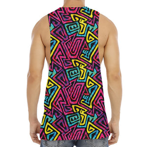 Psychedelic Funky Pattern Print Men's Muscle Tank Top