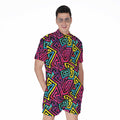 Psychedelic Funky Pattern Print Men's Romper