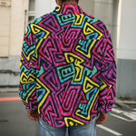 Psychedelic Funky Pattern Print Men's Shirt Jacket