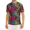 Psychedelic Funky Pattern Print Men's Short Sleeve Rash Guard