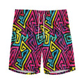Psychedelic Funky Pattern Print Men's Athletic Shorts