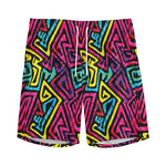 Psychedelic Funky Pattern Print Men's Sports Shorts