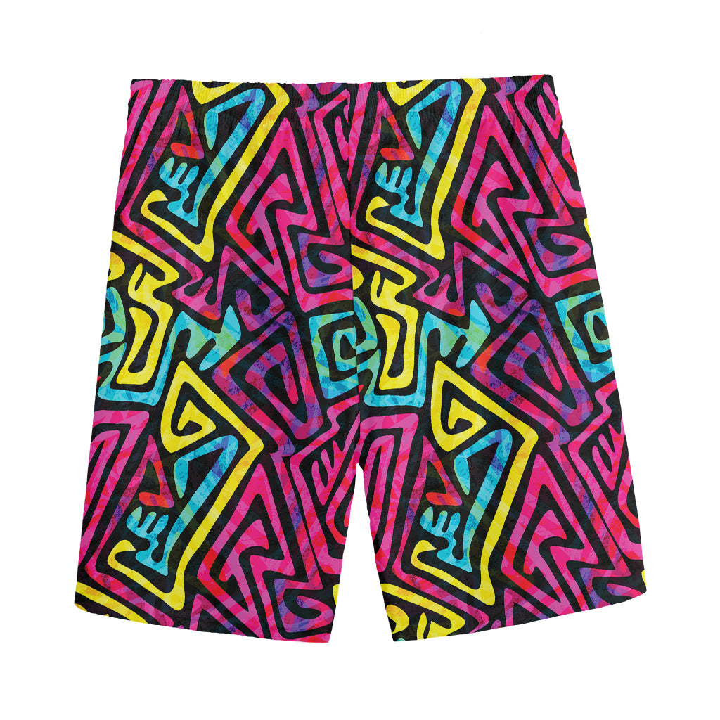 Psychedelic Funky Pattern Print Men's Sports Shorts