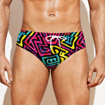 Psychedelic Funky Pattern Print Men's Swim Briefs