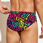 Psychedelic Funky Pattern Print Men's Swim Briefs