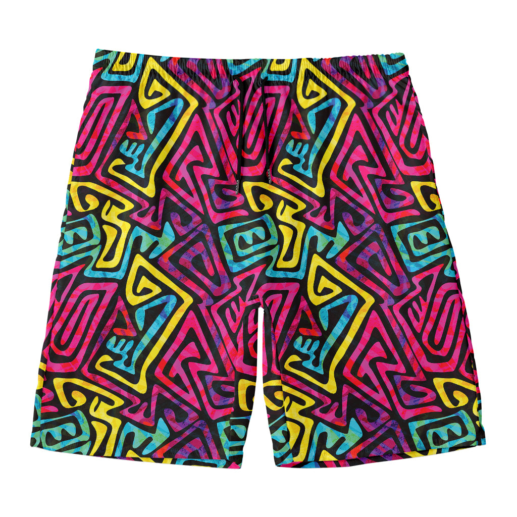 Psychedelic Funky Pattern Print Men's Swim Trunks