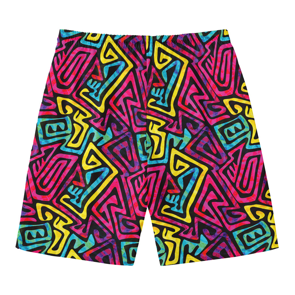 Psychedelic Funky Pattern Print Men's Swim Trunks