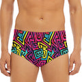 Psychedelic Funky Pattern Print Men's Triangle Swim Briefs