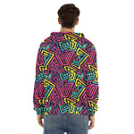 Psychedelic Funky Pattern Print Men's Velvet Pullover Hoodie