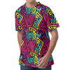 Psychedelic Funky Pattern Print Men's Velvet T-Shirt