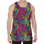 Psychedelic Funky Pattern Print Men's Velvet Tank Top