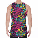 Psychedelic Funky Pattern Print Men's Velvet Tank Top