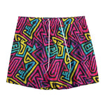 Psychedelic Funky Pattern Print Mesh Shorts