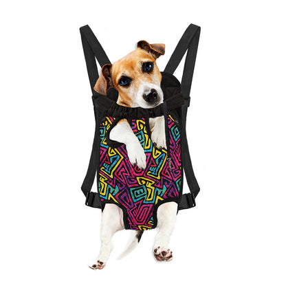 Psychedelic Funky Pattern Print Pet Carrier Backpack