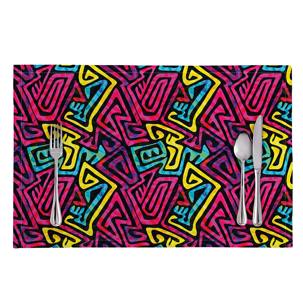 Psychedelic Funky Pattern Print Placemat