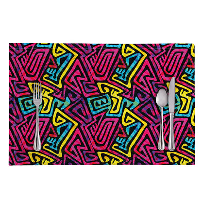 Psychedelic Funky Pattern Print Placemat