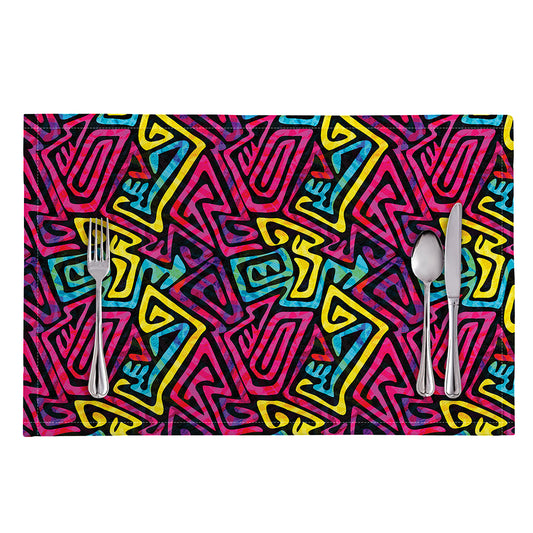 Psychedelic Funky Pattern Print Placemat