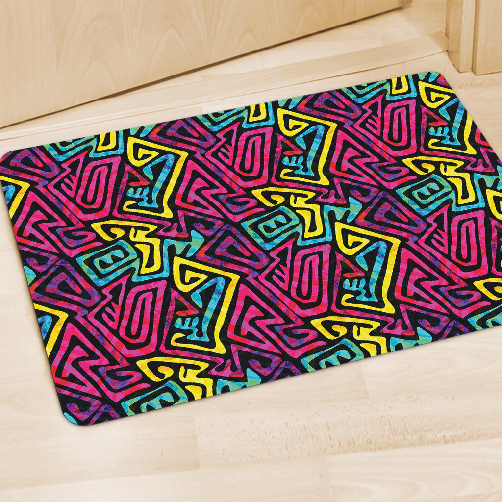 Psychedelic Funky Pattern Print Polyester Doormat