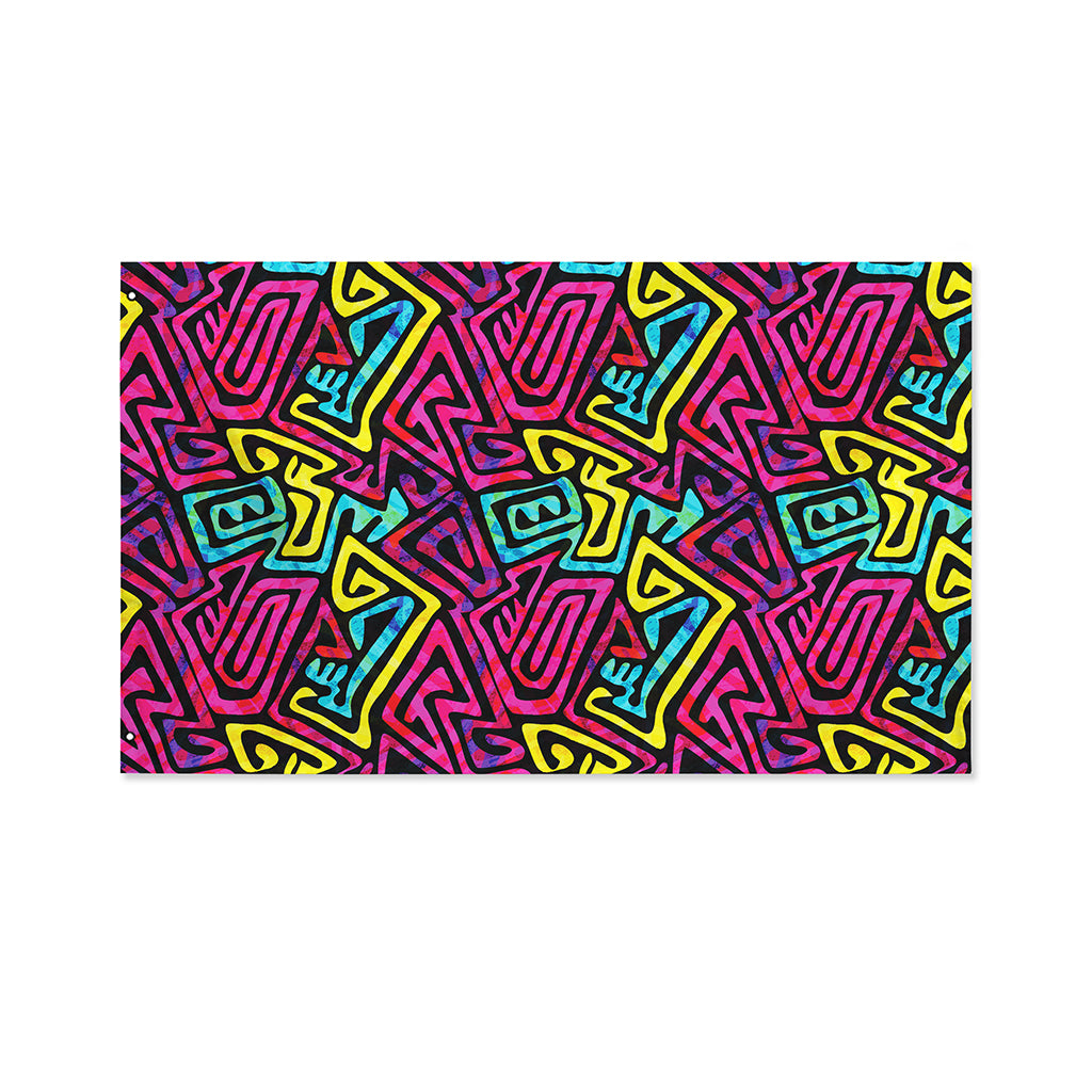 Psychedelic Funky Pattern Print Polyester Flag