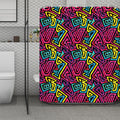 Psychedelic Funky Pattern Print Polyester Shower Curtain