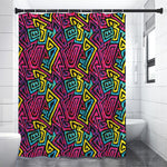 Psychedelic Funky Pattern Print Premium Shower Curtain