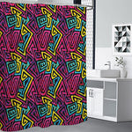 Psychedelic Funky Pattern Print Premium Shower Curtain