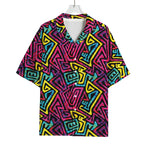 Psychedelic Funky Pattern Print Rayon Hawaiian Shirt