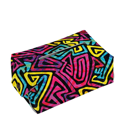 Psychedelic Funky Pattern Print Rectangle Tissue Box Cover