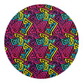 Psychedelic Funky Pattern Print Round Blanket
