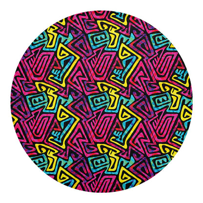 Psychedelic Funky Pattern Print Round Blanket