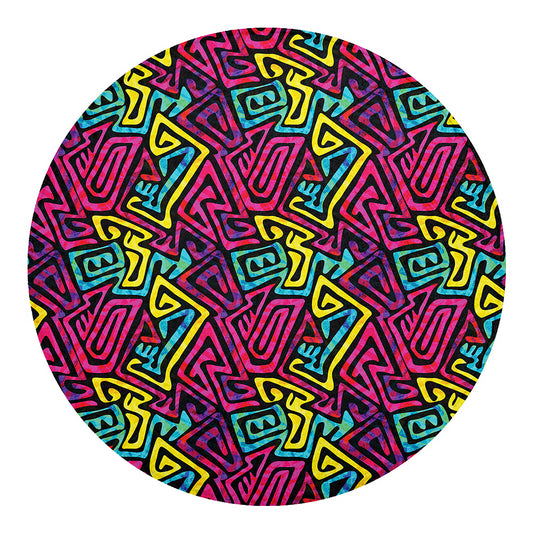 Psychedelic Funky Pattern Print Round Blanket