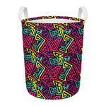 Psychedelic Funky Pattern Print Round Laundry Basket