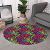 Psychedelic Funky Pattern Print Round Rug