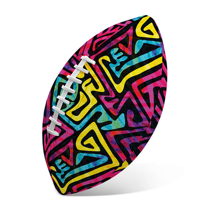 Psychedelic Funky Pattern Print Rugby Ball
